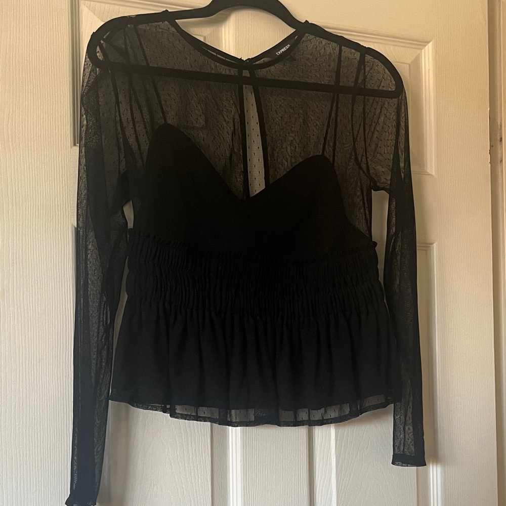 Express Black Sheer Blouse